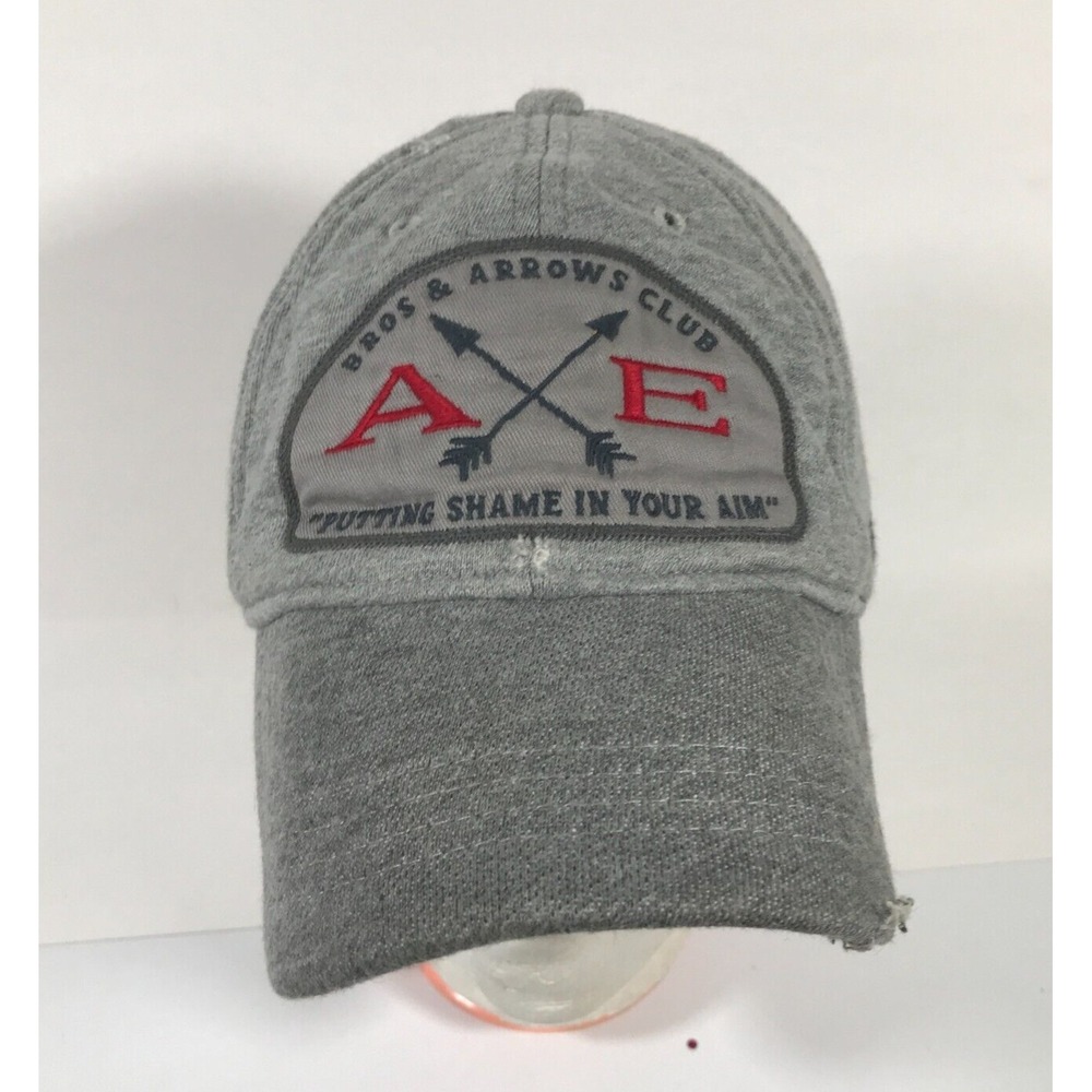 Bros & Arrows Club Putting Shame In Your Aim Fitted S/M Distressed Gray Hat Cap
